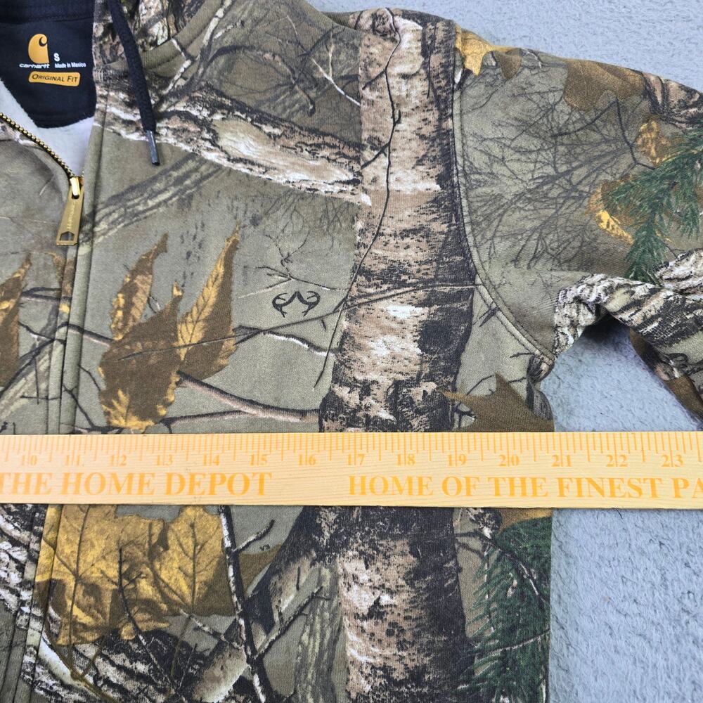 Carhartt Camo Full Zip Hoodie Men's Small Hooded Sweatshirt Hunting Realtree - Picture 8 of 10